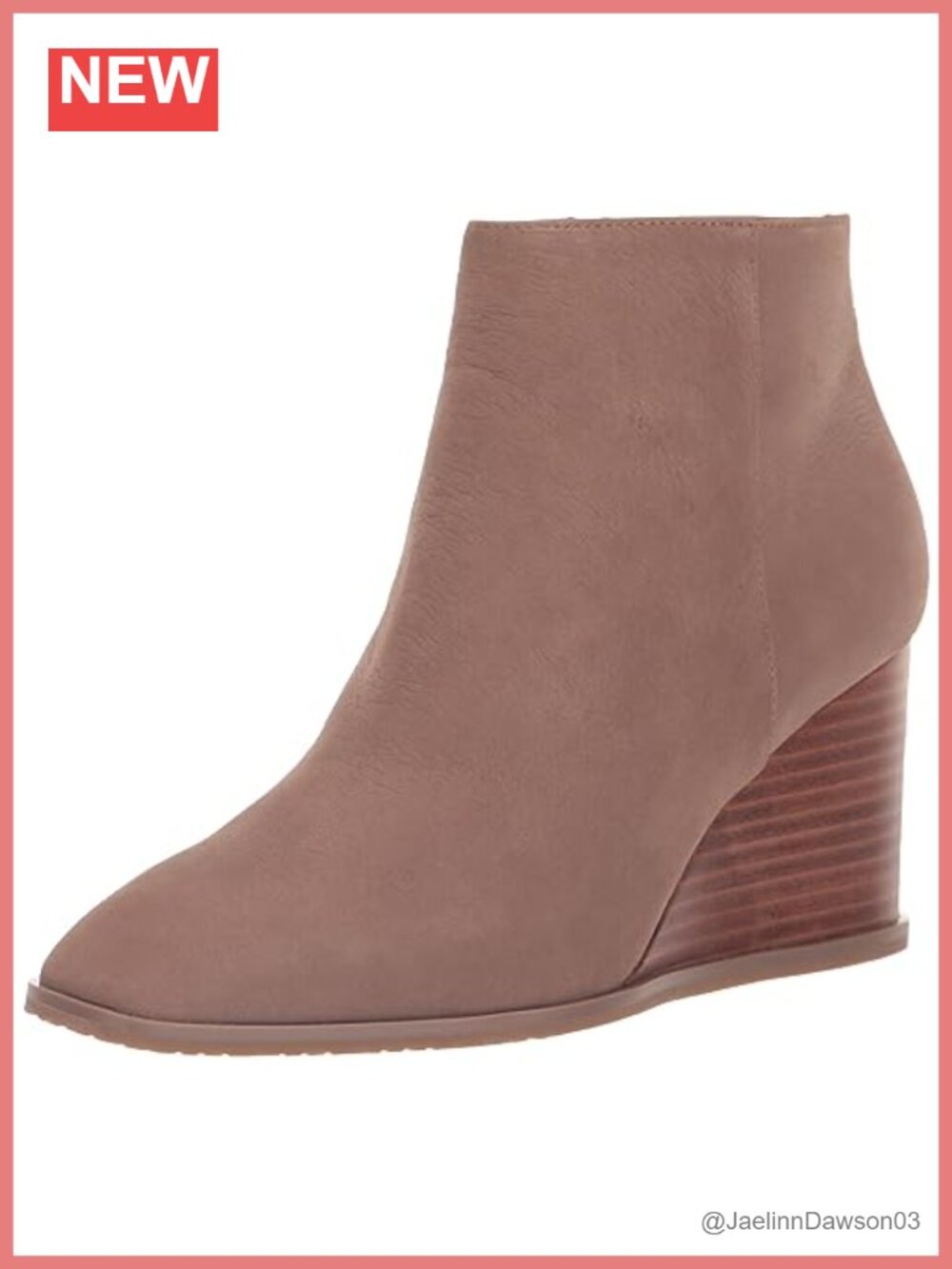NYDJ Women's Ankle Bootie Wedge Heel Leather Faux Leather Memory Foam Zip
